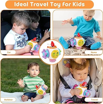 8 In 1 Multi Functional Busy Activity Toy | Infant Montessori Activities Busy Board Cubes,baby Educational Learning Toys For 6-18 Months Boys & Girls, Airplane Car Travel Toys For Kids Gifts