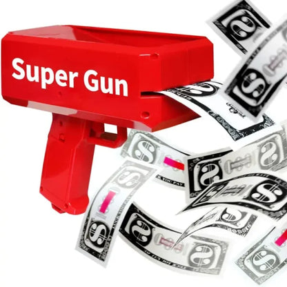 Rain Money Gun_ Paper Playing Spray Money Toy Gun_, Prop Money Gun(red Color)